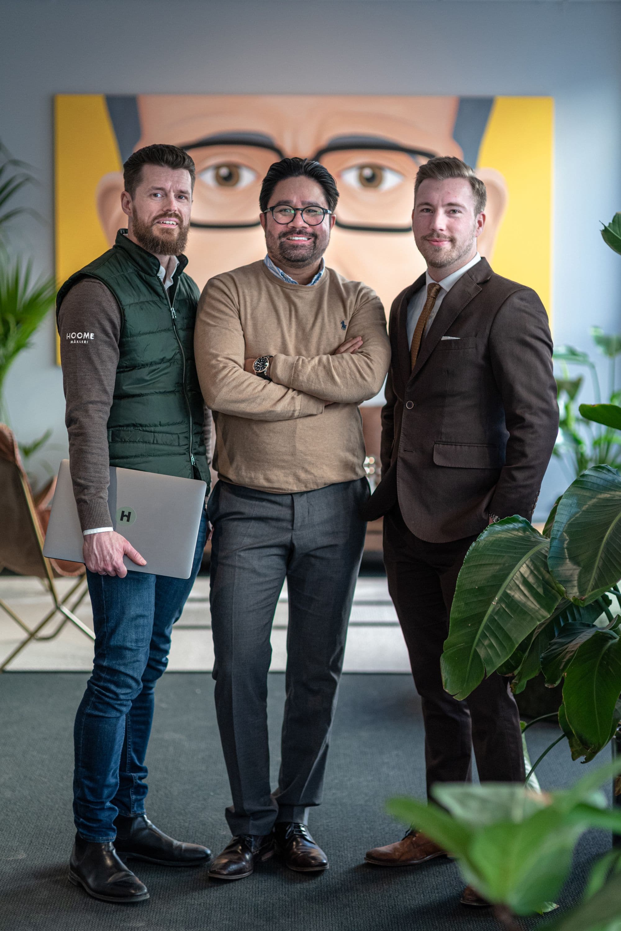 Mattias Berggren, Mattias Jakobsson och Felix Krantz ägare av Hoome Mäkleri